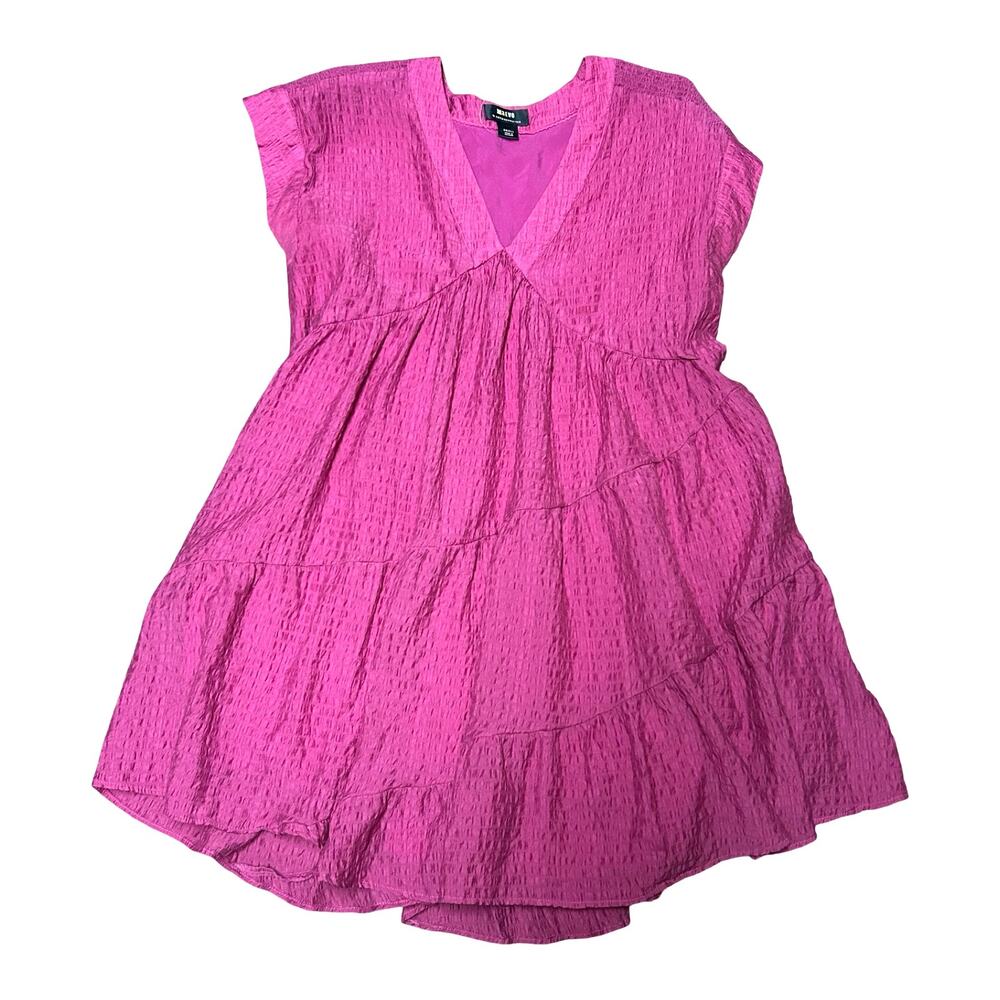 Maeve Anthropologie Textured Tiered Lined Mini Dress Womens Small V-Neck Tunic
